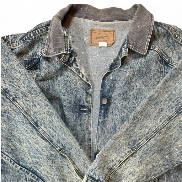Palmetto’s Women’s Vintage Denim Jacket Acid Wash Size Large - Picture 8 of 9